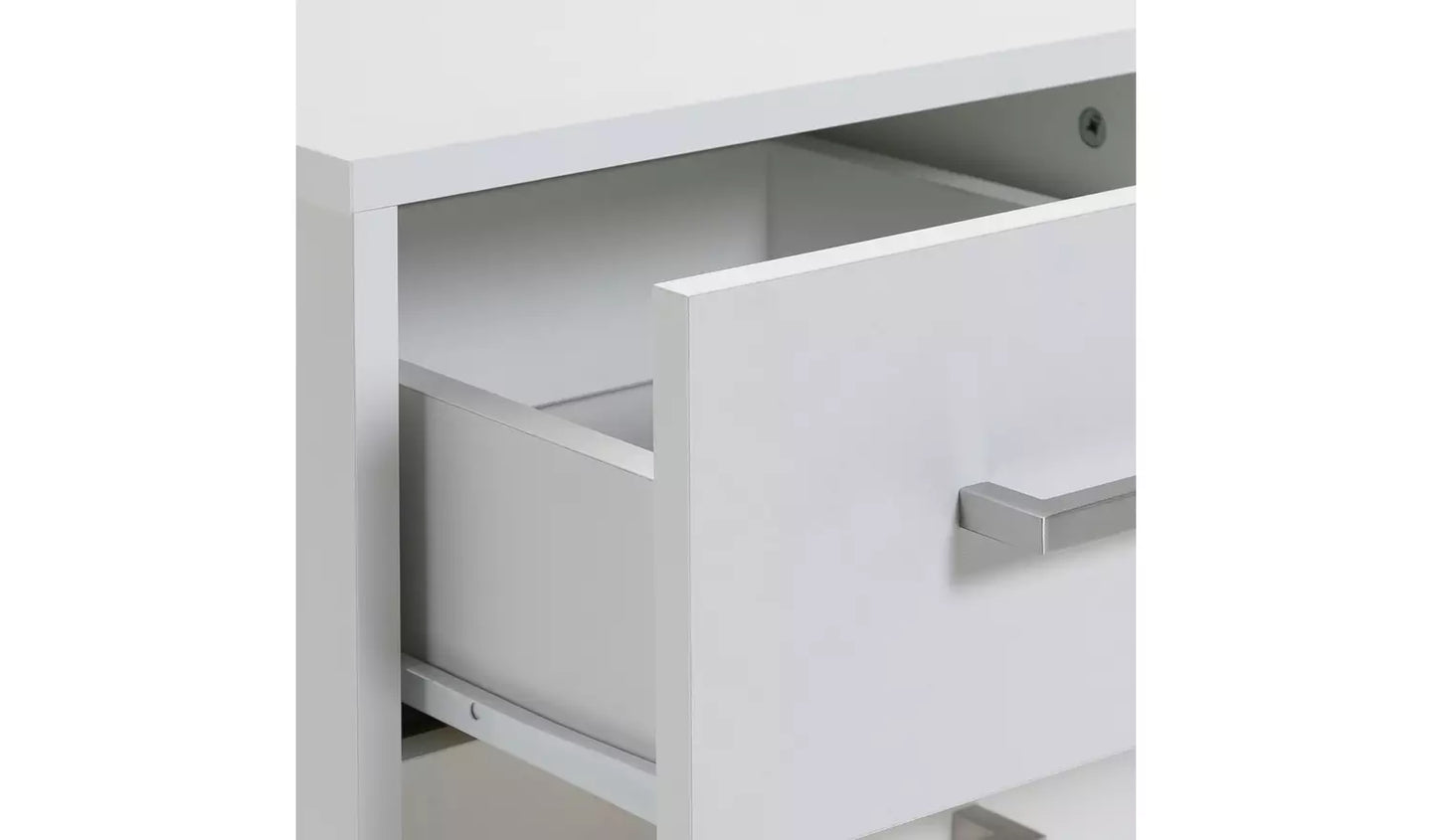 Assembled 3 Drawer Bedside Table - White